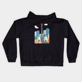 Calgary Tower and Lions Gate Bridge Kids Hoodie